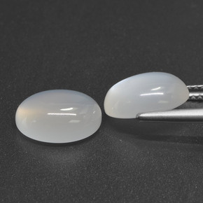 Gemas de piedra de luna blanco natural de 6,61 ct, corte óvalo, translúcido