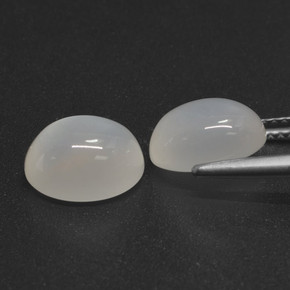 Gemas de piedra de luna blanco natural de 5,78 ct, corte óvalo, translúcido