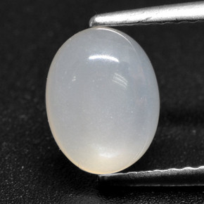 Piedra de luna blanco natural de 1,50 ct, corte óvalo, translúcido