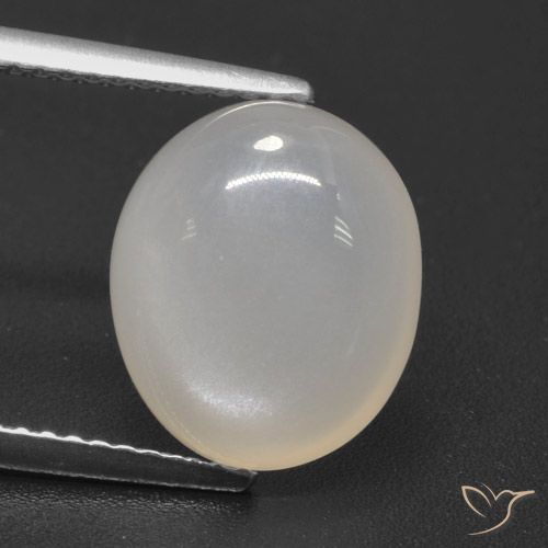 Piedra de luna blanco natural de 4,87 ct, corte óvalo, translúcido