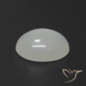 Piedra de Luna Blanco crema natural de 4.47 ct, Ovalada, Translúcido