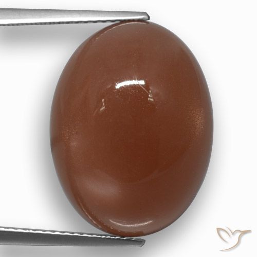 17.21ct Natural Marrón rojizo Piedra de Luna, Ovalada, Translúcido