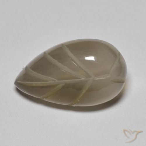 Piedra de Luna Marrón gris natural de 9.32 ct, Elegante, Translúcido