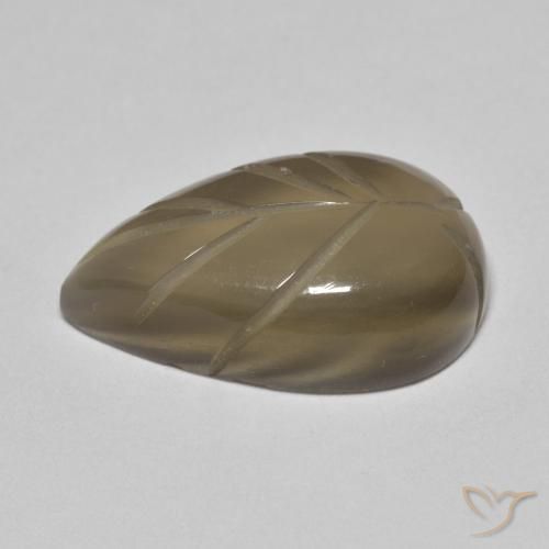 Piedra de Luna Marrón gris natural de 9.32 ct, Elegante, Translúcido