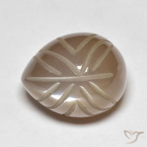 15.07ct Natural Marrón medio Piedra de Luna, Elegante, Translúcido