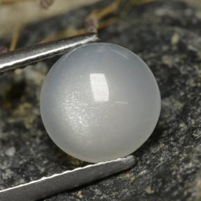 Piedra de luna blanco natural de 2,30 ct, corte redondo, translúcido
