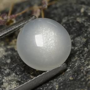 Piedra de luna blanco natural de 2,30 ct, corte redondo, translúcido
