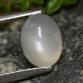 Piedra de luna blanco natural de 1,58 ct, corte óvalo, translúcido