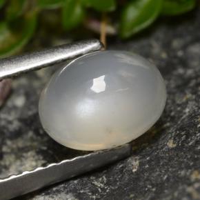 Piedra de luna blanco natural de 1,58 ct, corte óvalo, translúcido