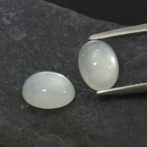 Gemas de piedra de luna blanco natural de 2,68 ct, corte óvalo, translúcido