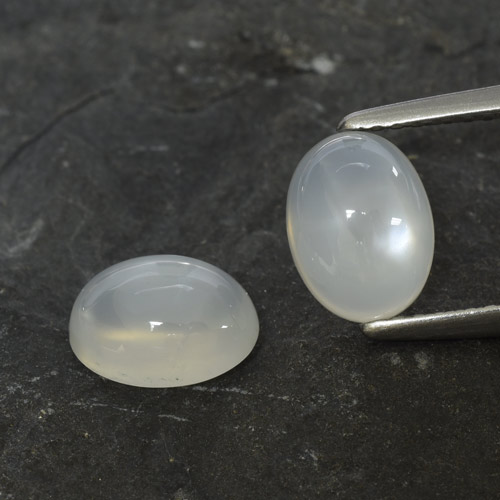 Gemas de piedra de luna blanco natural de 2,79 ct, corte óvalo, translúcido