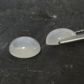 Gemas de piedra de luna blanco natural de 2,79 ct, corte óvalo, translúcido