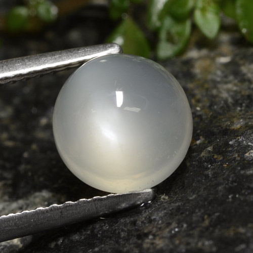 Piedra de luna blanco natural de 2,60 ct, corte redondo, translúcido