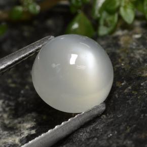 Piedra de luna blanco natural de 2,60 ct, corte redondo, translúcido