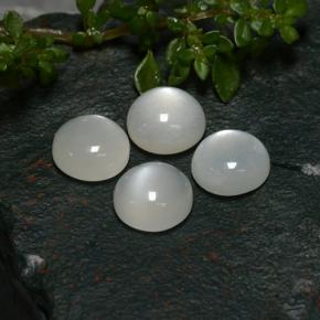 Gemas de piedra de luna blanco natural de 8,05 ct, corte redondo, translúcido