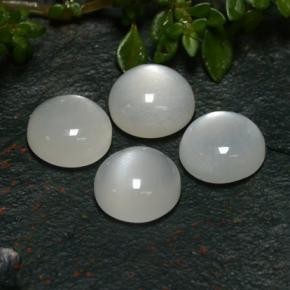 Gemas de piedra de luna blanco natural de 8,05 ct, corte redondo, translúcido