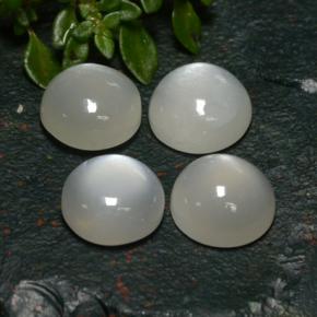 Gemas de piedra de luna blanco natural de 8,31 ct, corte redondo, translúcido