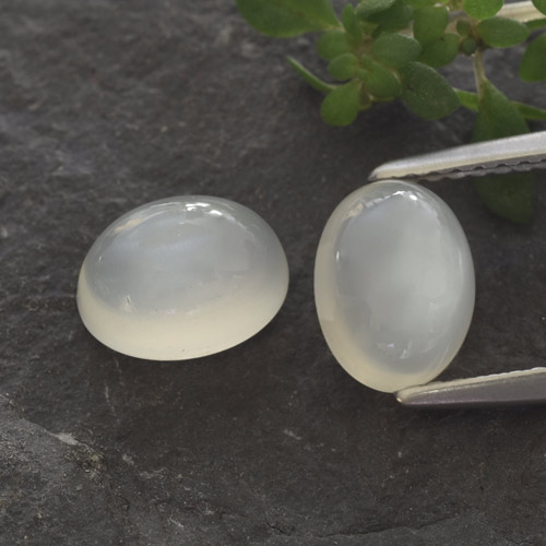 Gemas de piedra de luna blanco natural de 3,14 ct, corte óvalo, translúcido