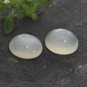 Gemas de piedra de luna blanco natural de 3,14 ct, corte óvalo, translúcido