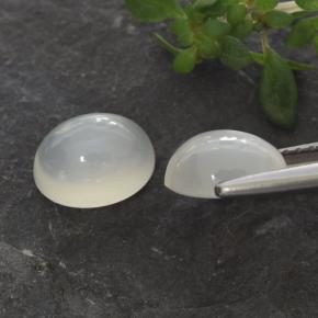 Gemas de piedra de luna blanco natural de 3,14 ct, corte óvalo, translúcido