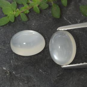 Gemas de piedra de luna blanco natural de 3,19 ct, corte óvalo, translúcido