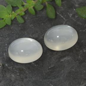 Gemas de piedra de luna blanco natural de 3,19 ct, corte óvalo, translúcido