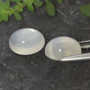 Gemas de piedra de luna blanco natural de 3,19 ct, corte óvalo, translúcido
