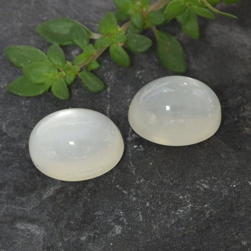 Gemas de piedra de luna blanco natural de 3,32 ct, corte óvalo, translúcido