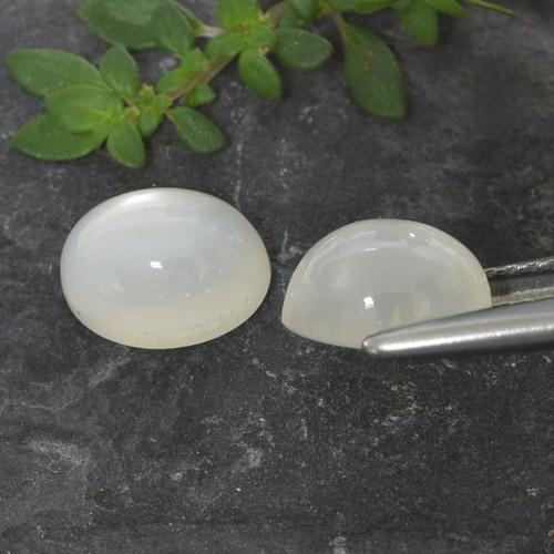 Gemas de piedra de luna blanco natural de 3,32 ct, corte óvalo, translúcido
