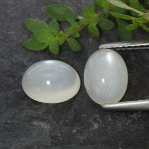 Gemas de piedra de luna blanco natural de 2,71 ct, corte óvalo, translúcido
