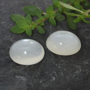 Gemas de piedra de luna blanco natural de 2,71 ct, corte óvalo, translúcido