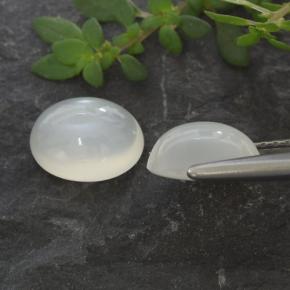 Gemas de piedra de luna blanco natural de 2,71 ct, corte óvalo, translúcido