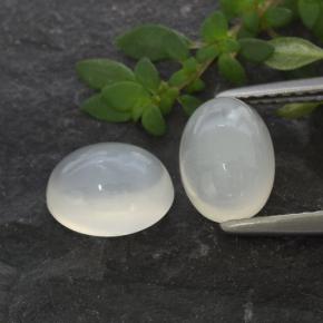 Gemas de piedra de luna blanco natural de 3,16 ct, corte óvalo, translúcido