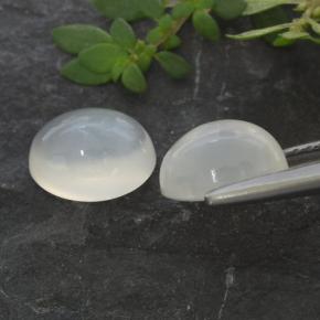 Gemas de piedra de luna blanco natural de 3,16 ct, corte óvalo, translúcido