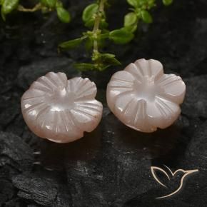 Gemas de Piedra de Luna Marrón muy claro natural de 5.24 ct, Corte Flor, Translúcido