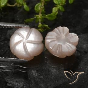 Gemas de Piedra de Luna Marrón muy claro natural de 5.24 ct, Corte Flor, Translúcido