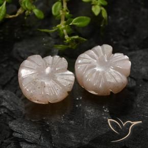 Gemas de Piedra de Luna Marrón caramelo claro natural de 5.08 ct, Corte Flor, Translúcido