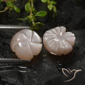 Gemas de Piedra de Luna Marrón caramelo claro natural de 5.08 ct, Corte Flor, Translúcido