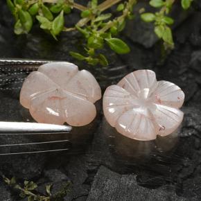 Gemas de piedra de luna marrón natural de 4,98 ct, corte flor, translúcido