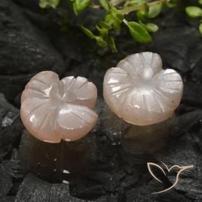 Gemas de Piedra de Luna Marrón caramelo claro natural de 5.09 ct, Corte Flor, Translúcido