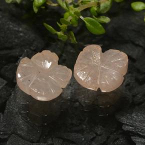 Gemas de piedra de luna marrón natural de 2,08 ct, corte flor, translúcido