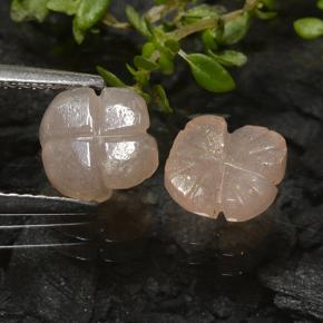 Gemas de piedra de luna marrón natural de 2,08 ct, corte flor, translúcido