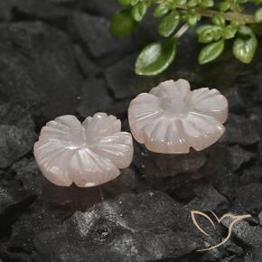 Gemas de Piedra de Luna Marrón caramelo claro natural de 4.41 ct, Corte Flor, Translúcido
