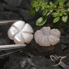Gemas de Piedra de Luna Marrón caramelo claro natural de 4.41 ct, Corte Flor, Translúcido
