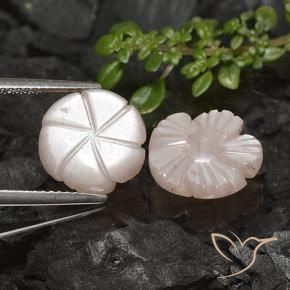 Gemas de Piedra de Luna Marrón muy claro natural de 7.56 ct, Corte Flor, Translúcido