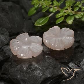Gemas de Piedra de Luna Marrón caramelo claro natural de 4.83 ct, Corte Flor, Translúcido