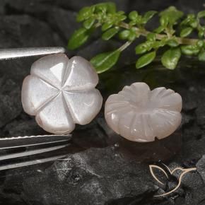Gemas de Piedra de Luna Marrón caramelo claro natural de 4.83 ct, Corte Flor, Translúcido