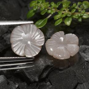 Gemas de piedra de luna marrón natural de 6,57 ct, corte flor, translúcido