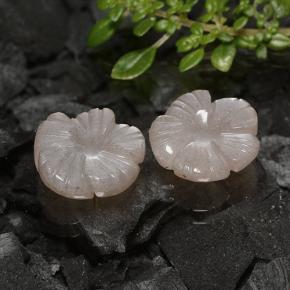 Gemas de piedra de luna marrón natural de 6,57 ct, corte flor, translúcido