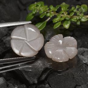 Gemas de piedra de luna marrón natural de 6,57 ct, corte flor, translúcido